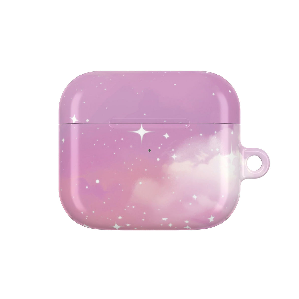 Pink galaxy AirPods case front view
