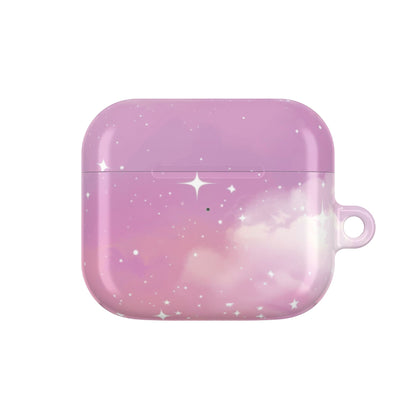 Pink galaxy AirPods case front view