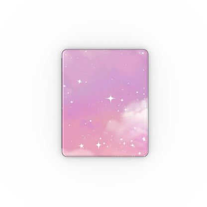 Pink Galaxy iPad case front cover with a pink and violet starry sky