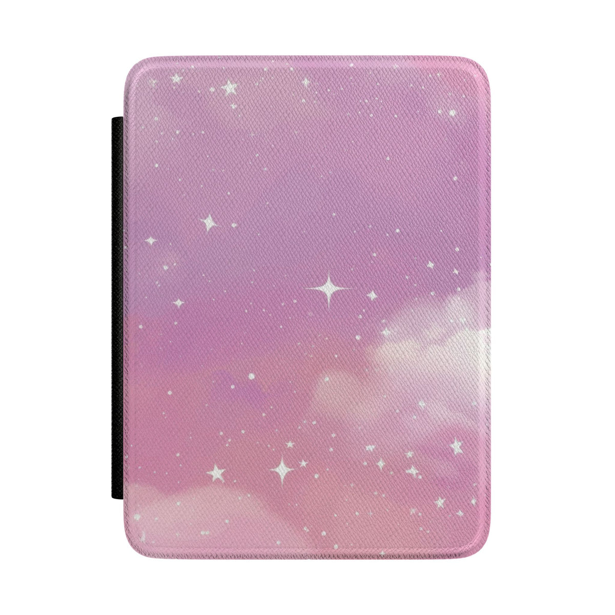 Pink Galaxy Kindle case front cover with a pink starry sky