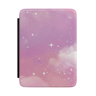 Pink Galaxy Kindle case front cover with a pink starry sky