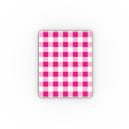 Pink gingham iPad case front cover