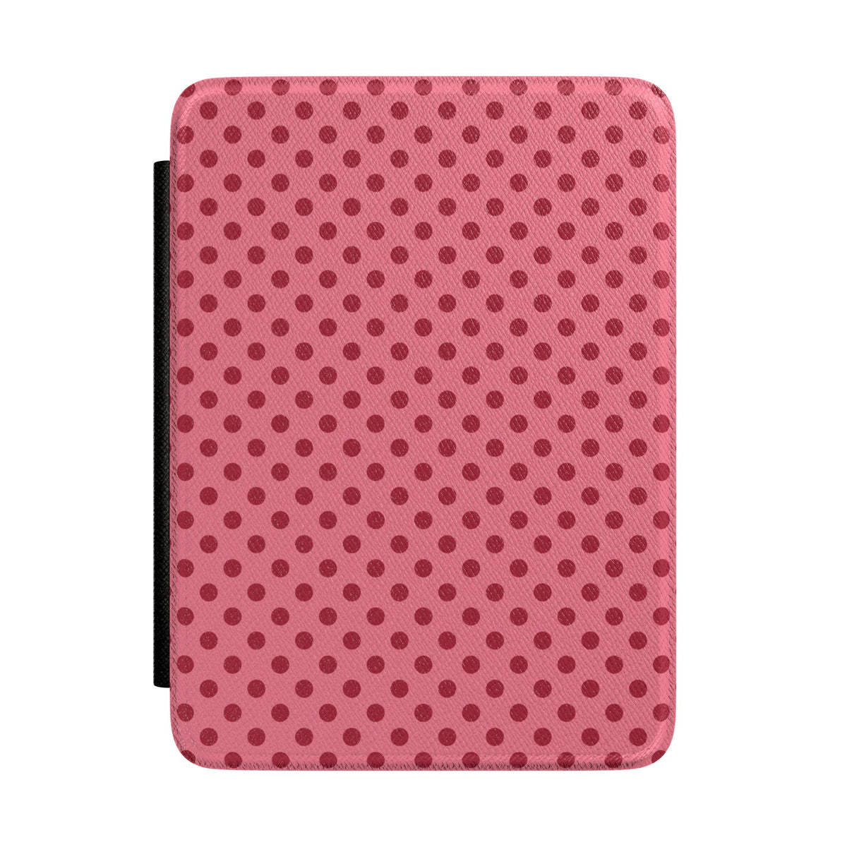Pink polka dot Kindle case front cover