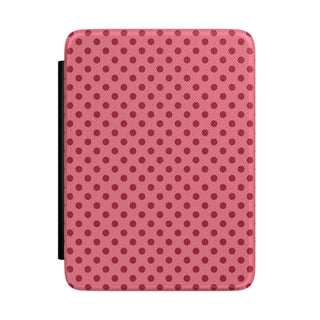 Pink polka dot Kindle case front cover