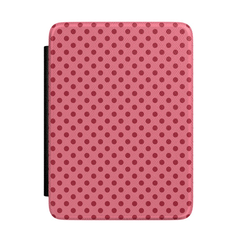 Pink polka dot Kindle case front cover