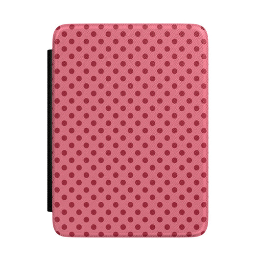 Pink polka dot Kindle case front cover