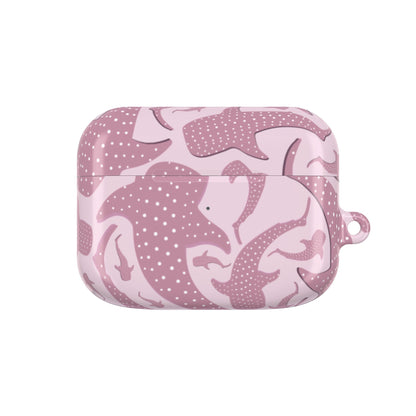 Pink whale shark AirPods case closed back view