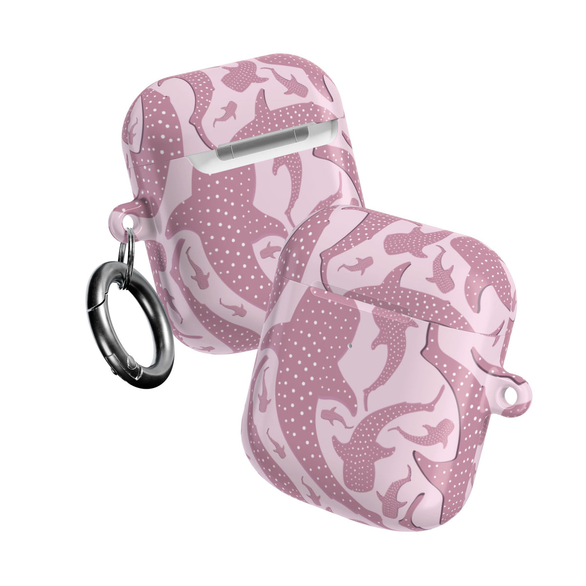Pink whale shark AirPods case front and back detail