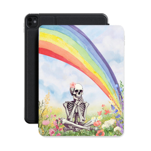 Rainbow Skeleton iPad case front with iPad Pro