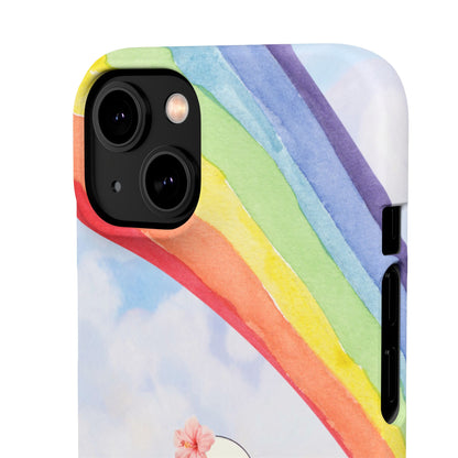 Close-up of the camera cutout on the Rainbow Skeleton snap phone case