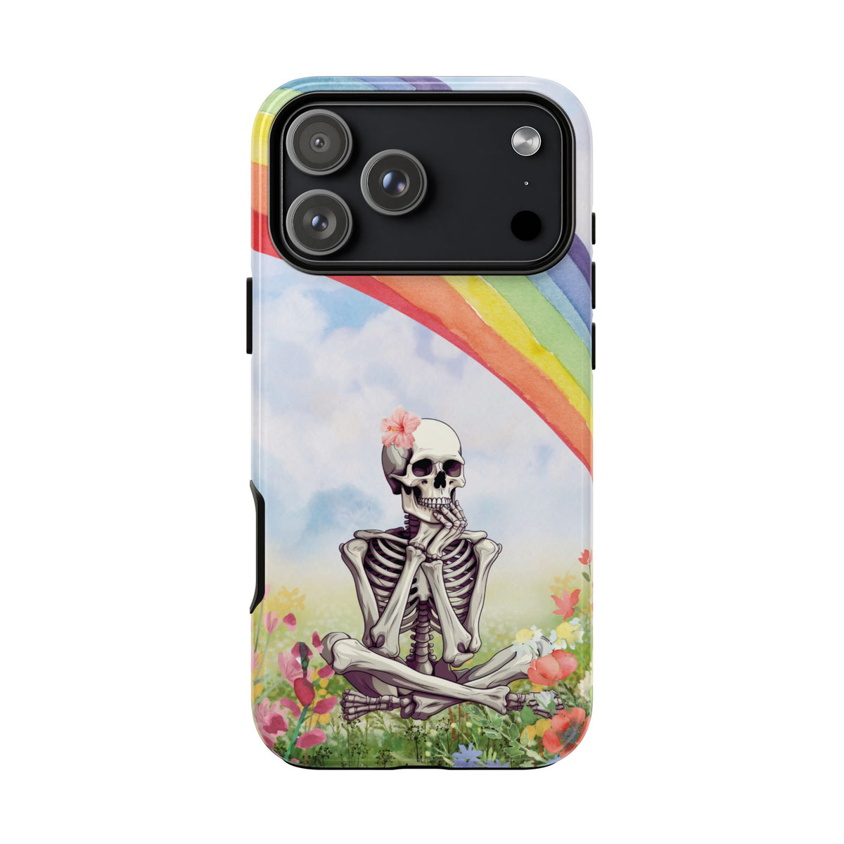 Rainbow Skeleton tough phone case on a second phone model