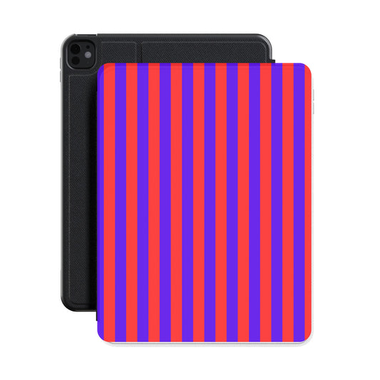 Red Cabana Stripe iPad case front with iPad Pro