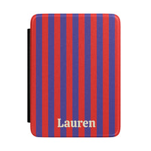 Red Cabana Stripe Personalized Kindle Case