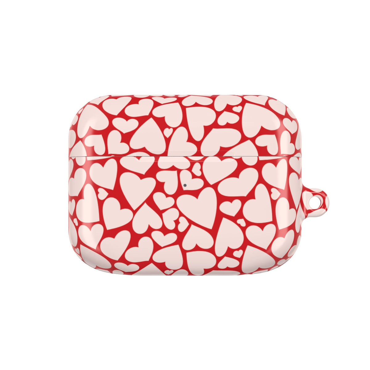Back of the red hearts AirPods case