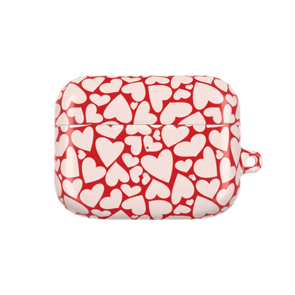 Back of the red hearts AirPods case