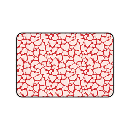 Red hearts desk mat 12 x 22 inch