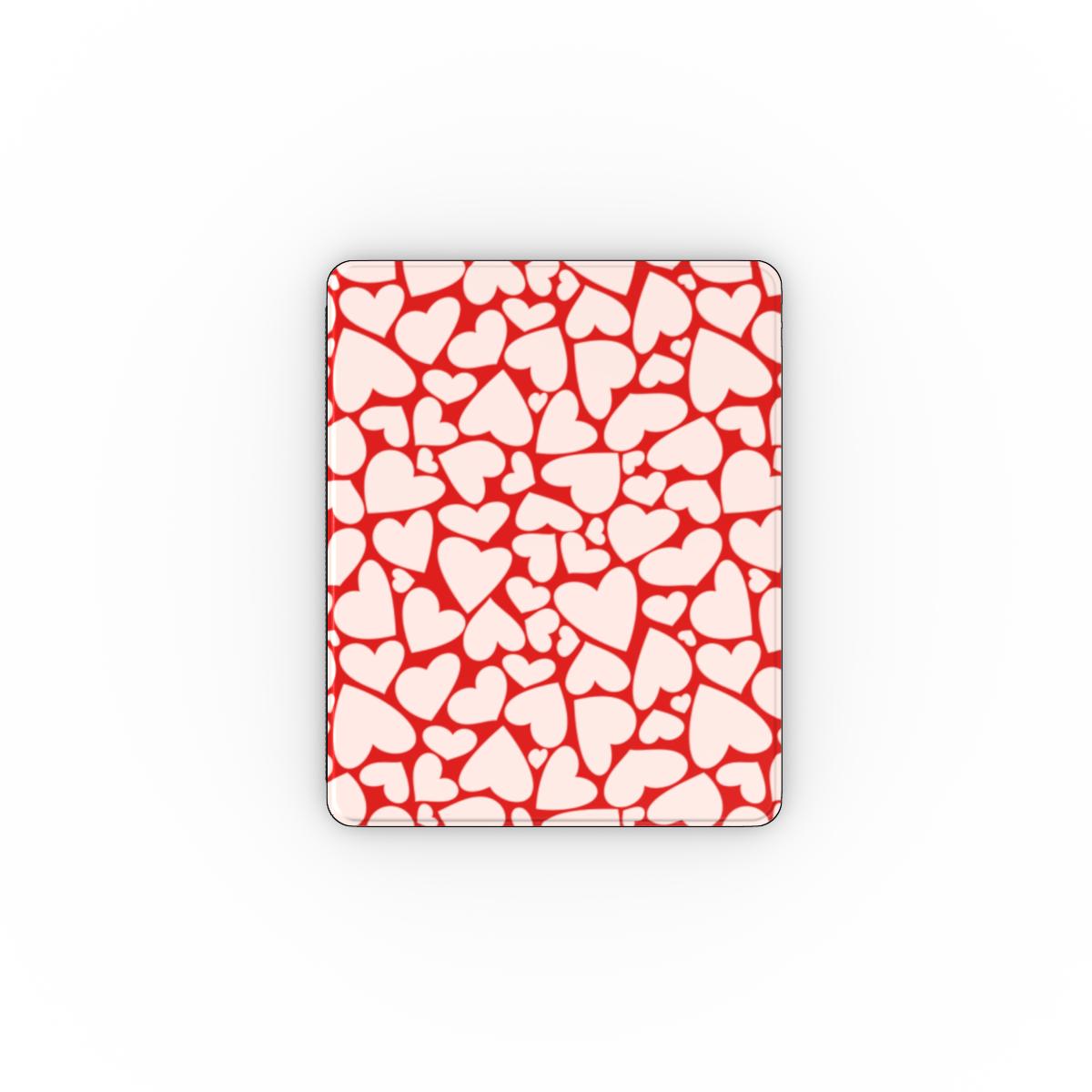 Red hearts iPad case front cover