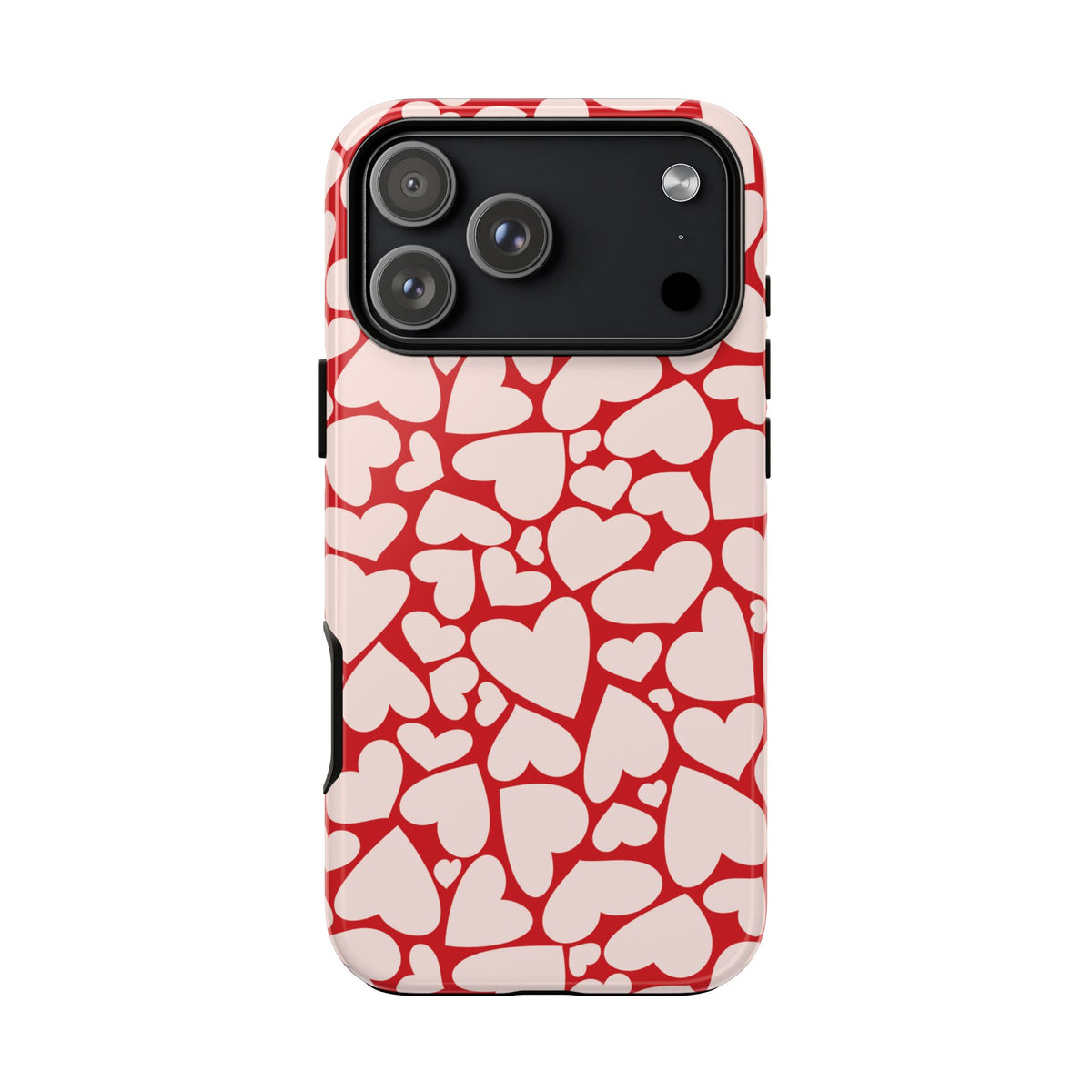 Red Hearts tough phone case on a second phone model