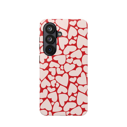 Red Hearts magnetic phone case on a Samsung Galaxy model