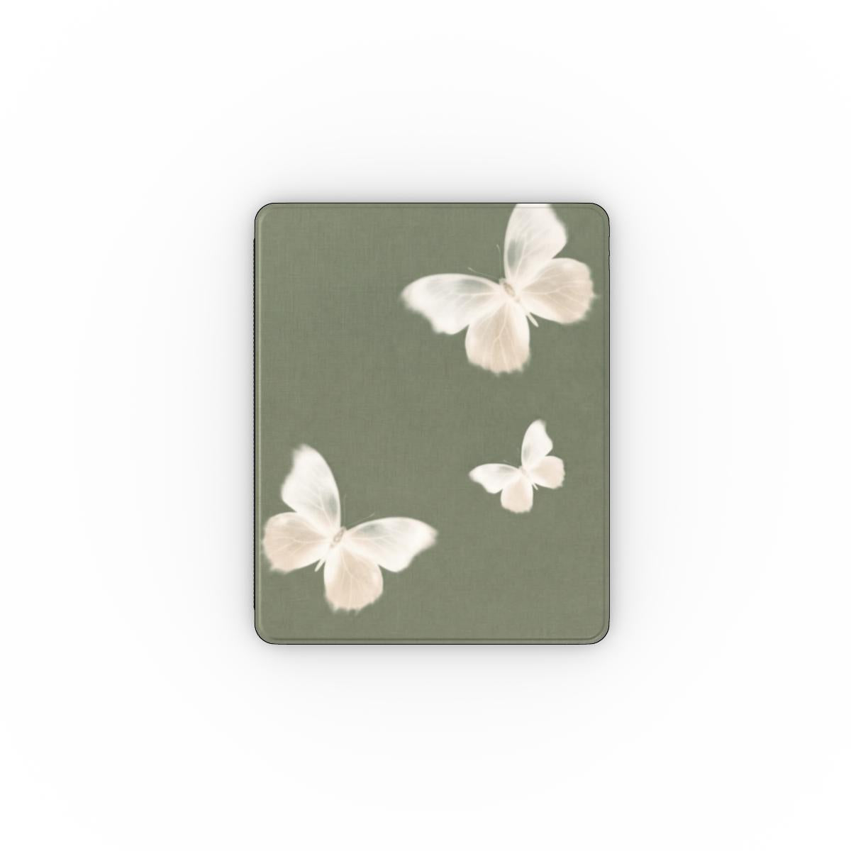 Sage Butterfly iPad case front cover with pastel butterflies