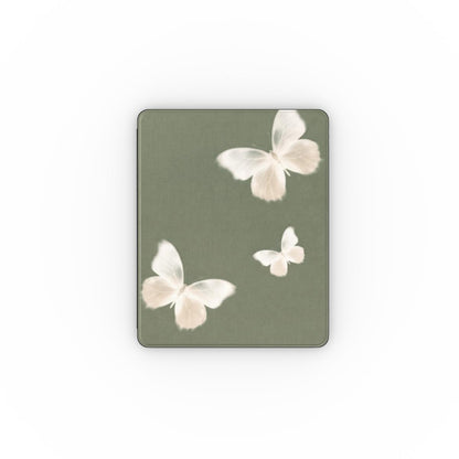 Sage Butterfly iPad case front cover with pastel butterflies