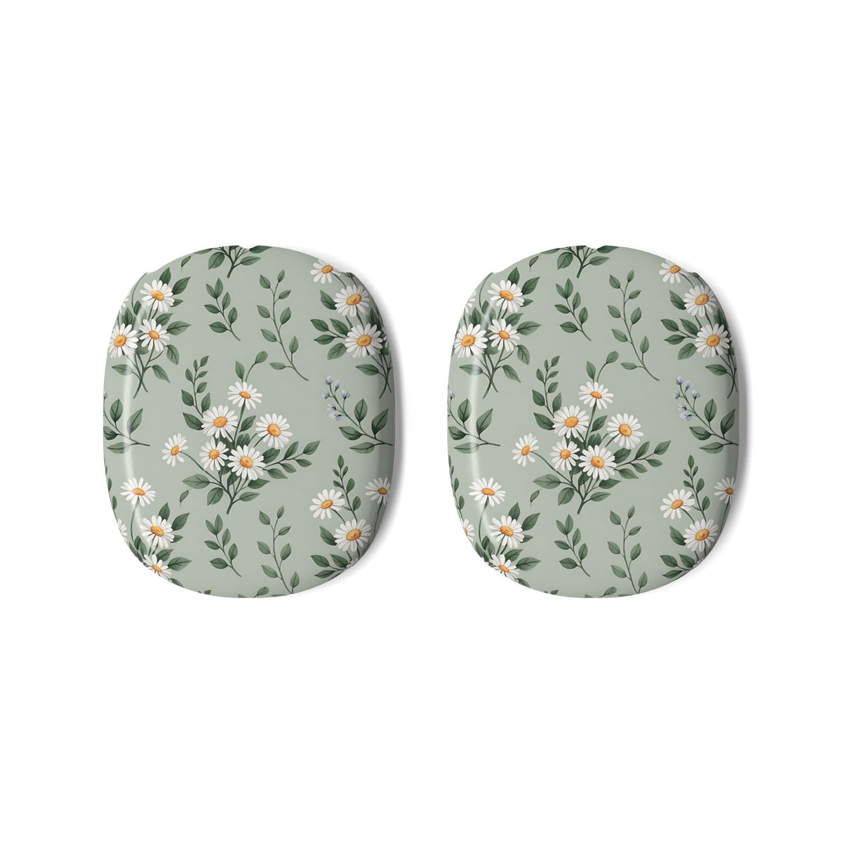 The two Sage Daisy AirPods Max ear cup shells shown on their own