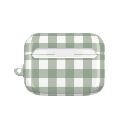 Back of the Sage Gingham AirPods Pro case
