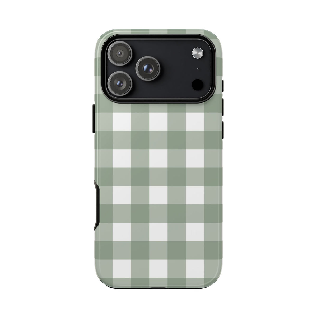 Side view of the Sage Gingham tough phone case