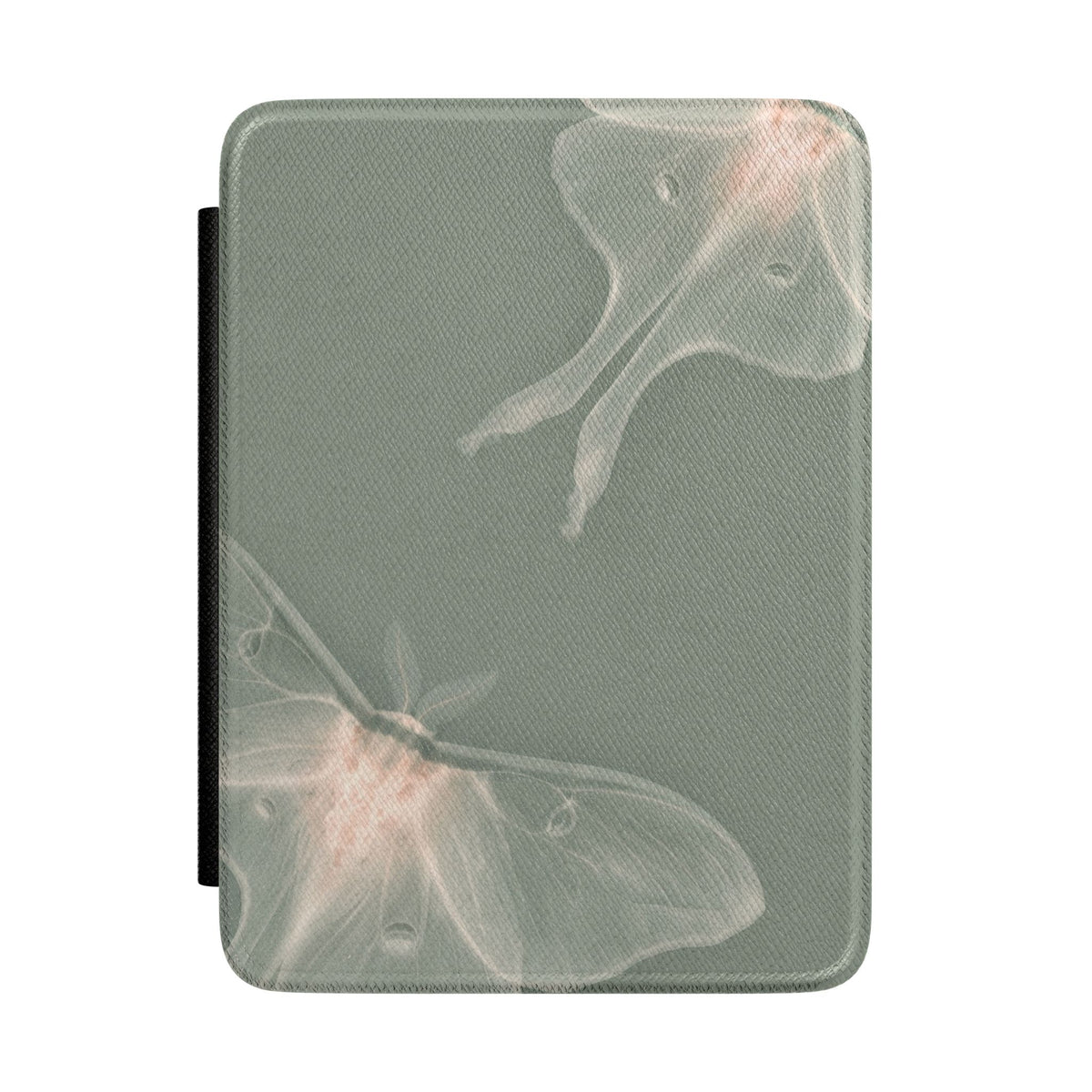 Sage Luna Moth Kindle case front cover with pale luna moths