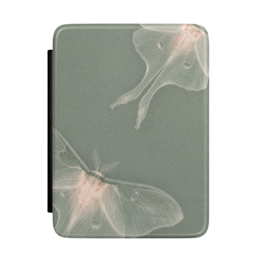Sage Luna Moth Kindle case front cover with pale luna moths