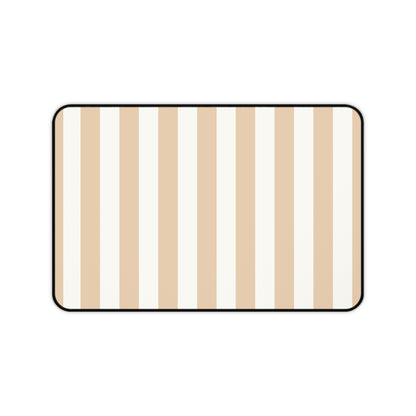 Sand cabana stripe desk mat laid flat