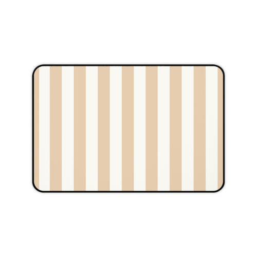 Sand cabana stripe desk mat laid flat