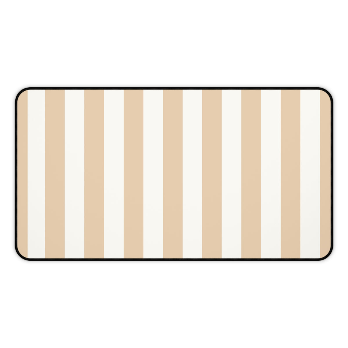 Sand cabana stripe desk mat in the 12 by 22 inch size laid flat