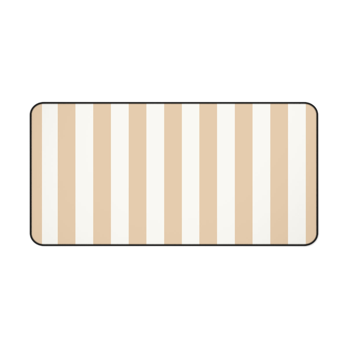 Sand cabana stripe desk mat in the 16 by 32 inch size laid flat