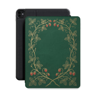 Strawberry Vine iPad case front with iPad Pro