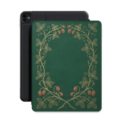 Strawberry Vine iPad case front with iPad Pro