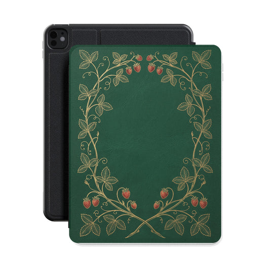 Strawberry Vine iPad case front with iPad Pro