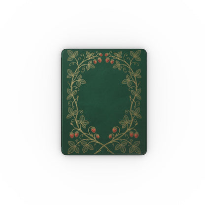 Strawberry Vine iPad case cover with gold strawberry wreath