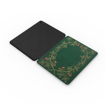 Strawberry Vine iPad case open flat