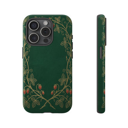 Strawberry Vine tough phone case back and side view