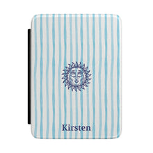 Sunny Striped Blue Kindle Case | Personalized Sun Paperwhite Cover