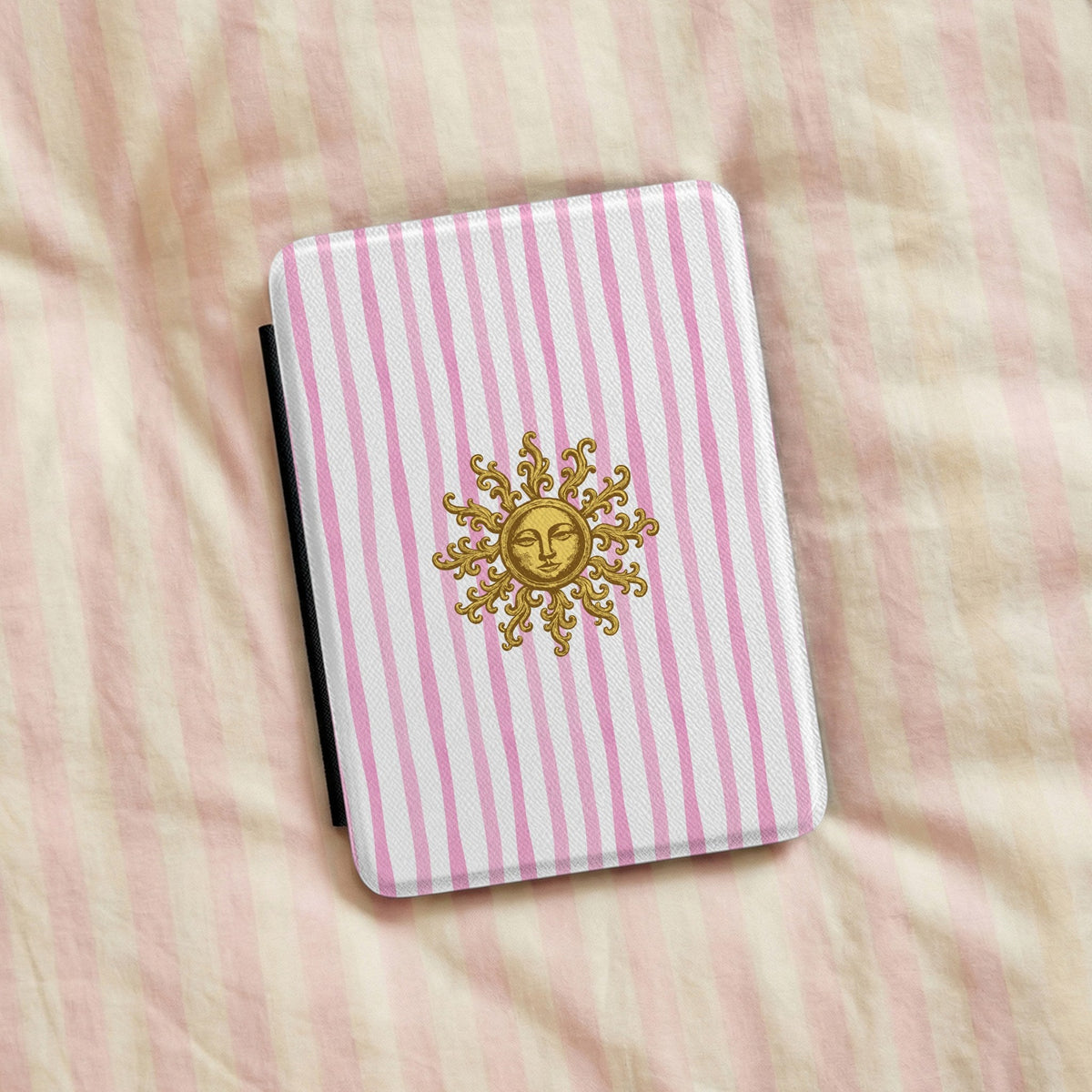 Sunny Striped Pink Kindle case on striped bedding