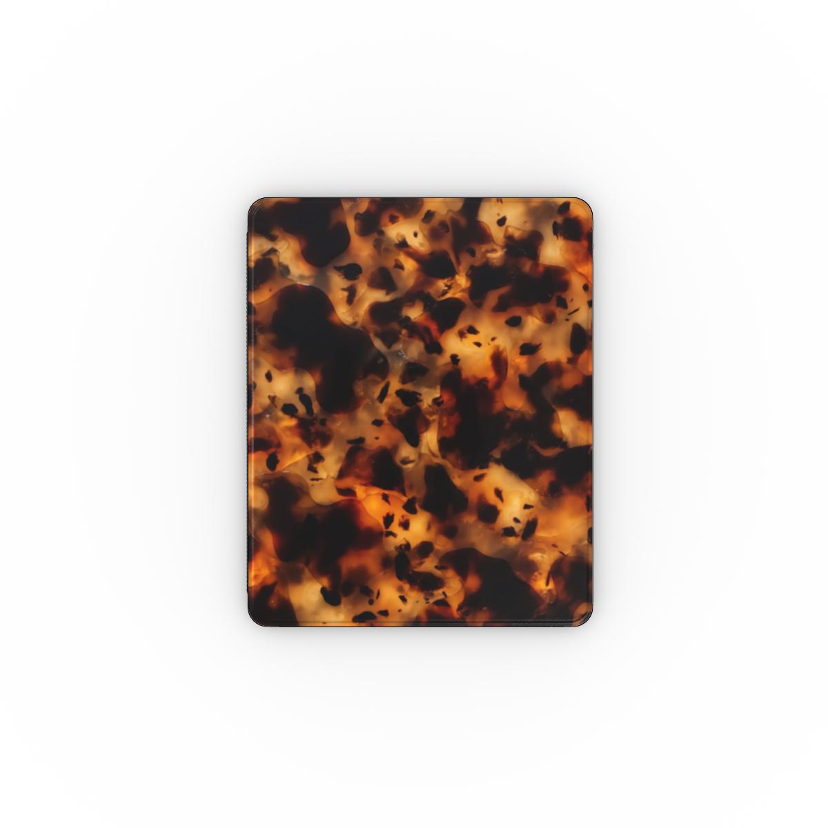 Tortoiseshell iPad folio case, honey and black tortoiseshell pattern