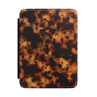 Tortoiseshell Kindle case with amber and dark brown tortoiseshell print