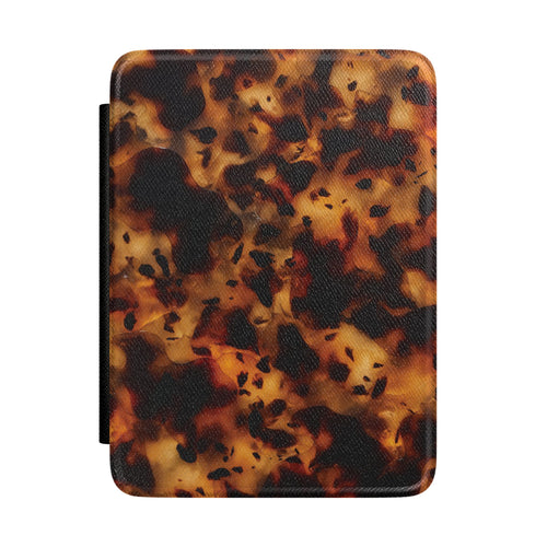 Tortoiseshell Kindle case with amber and dark brown tortoiseshell print