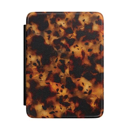 Tortoiseshell Kindle case with amber and dark brown tortoiseshell print
