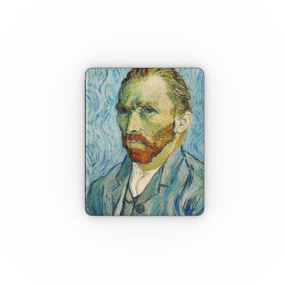 Van Gogh Portrait iPad case front cover with the swirling blue self-portrait