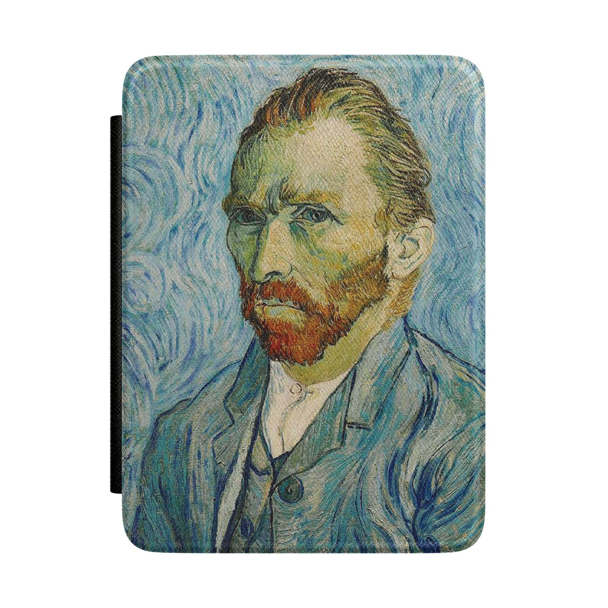 Van Gogh Portrait Kindle case front cover with the swirling blue self-portrait