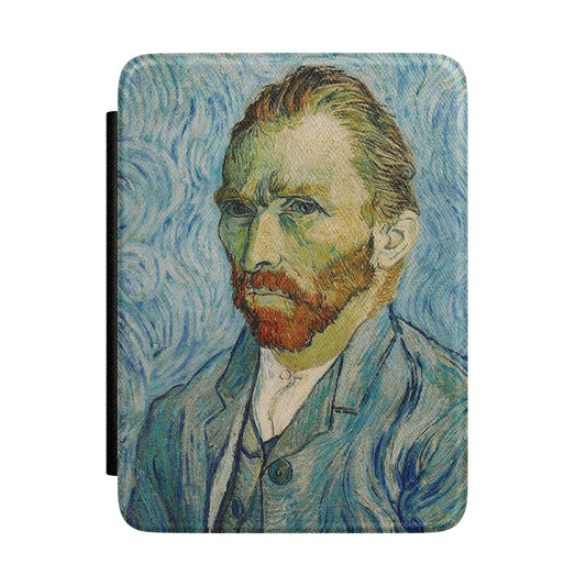 Van Gogh Portrait Kindle case front cover with the swirling blue self-portrait
