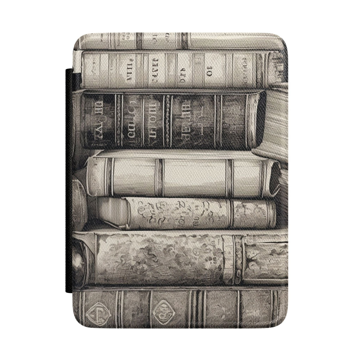 Vintage Books Kindle case with an antique book print in sepia